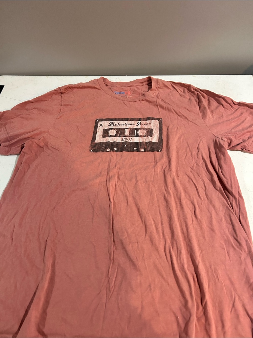 Grateful Dead Dusty Rose Graphic Tee with Cassette Motif.